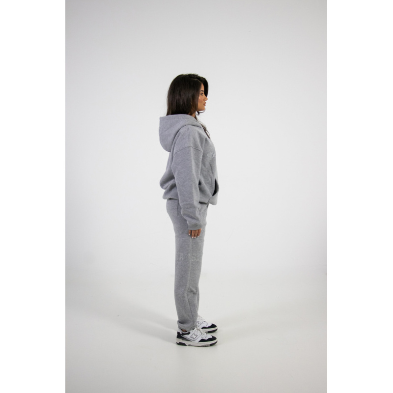 Rhinestone varsity hoodie grey - Afbeelding 3