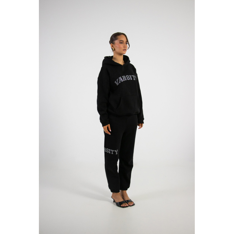 Rhinestone varsity hoodie black - Afbeelding 4