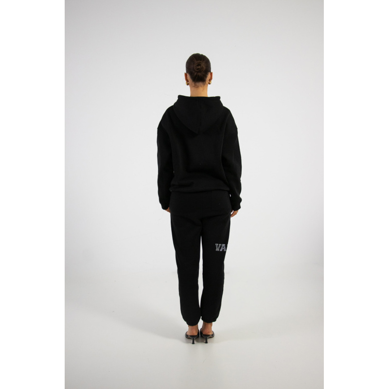 Rhinestone varsity hoodie black - Afbeelding 2